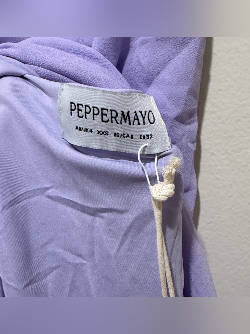 NWT Peppermayo Sunmi Asymmetric Cowl Midi Dress in Lavender Purple - Size XXS - Picture 3 of 10
